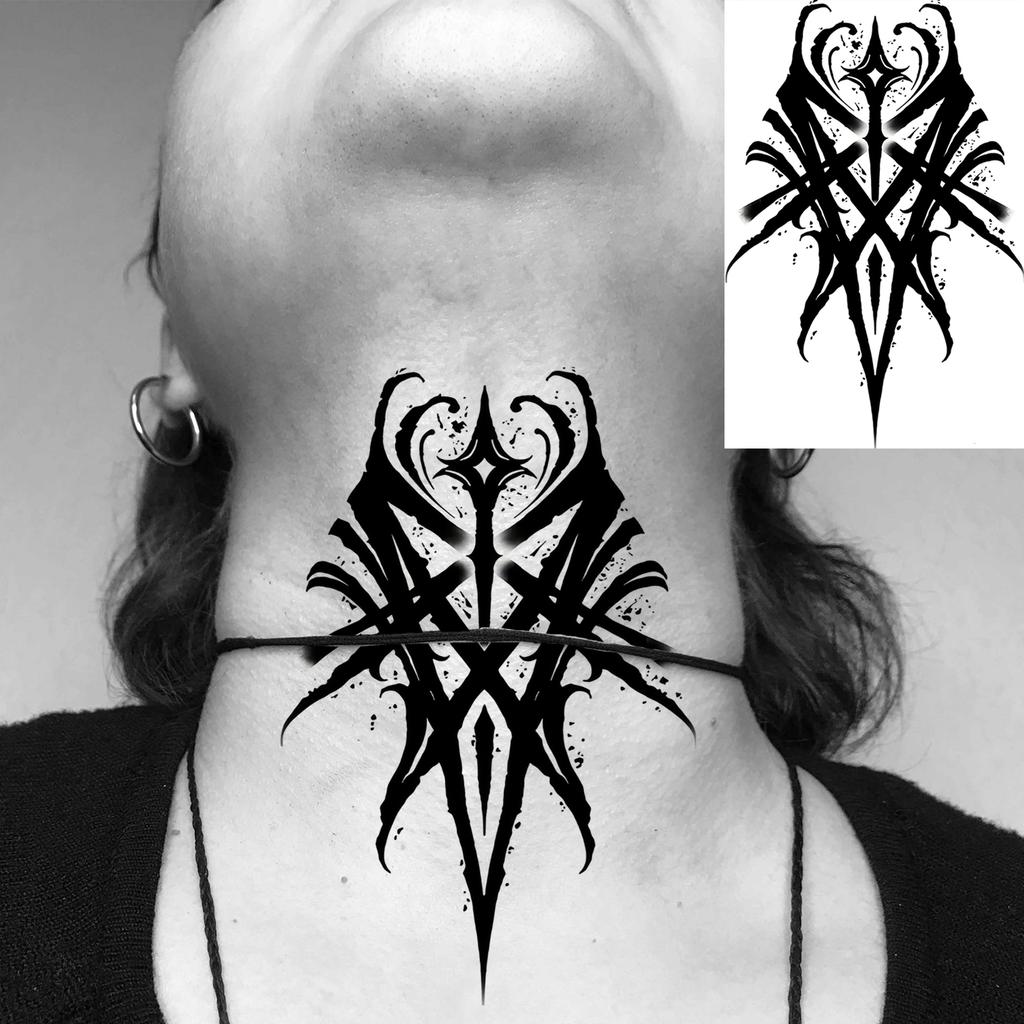 1 Sheet Halloween Cross Moth Wings Temporary Tattoos For Adult Hands Neck, Temp Fake Tattoo Sticker Long Lasting Realistic Tatoo