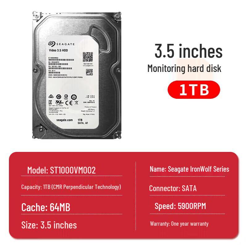 Seagate 1TB 3.5-inch Surveillance Hard Drive