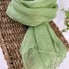 Export To Japan, Linen Solid Color Scarf, Fashionable Avocado Color