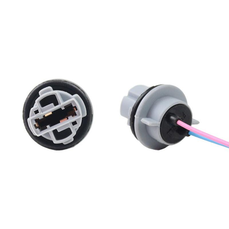 2Pcs Plastic T20 7443 W21/5W 7440 W21W Socket Adapter Base Female Plug Connect Wiring Suitable For Car Brake Light Reverse Lamp