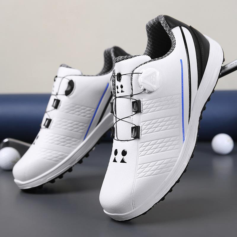 Foreign trade golf shoes men's and women's waterproof rotating button couple golf shoes casual sports shoes