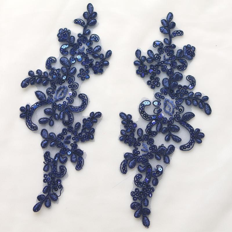 1 Paar zum Annähen & Aufbügeln Spitze Blumen Applikation Aufnäher Bestickter Stoffbesatz Aufkleber für Kleiderflicken DIY Bastelarbeiten