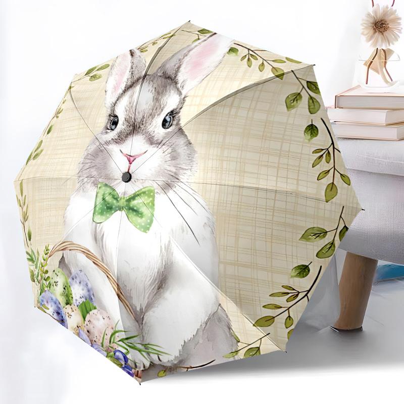 1pc Easter Bunny Decorations Automatic Folding Umbrella, 8-Rib Iron Frame, Casual Outdoor Accessory for Birthday Festival Gifts Yy251128188