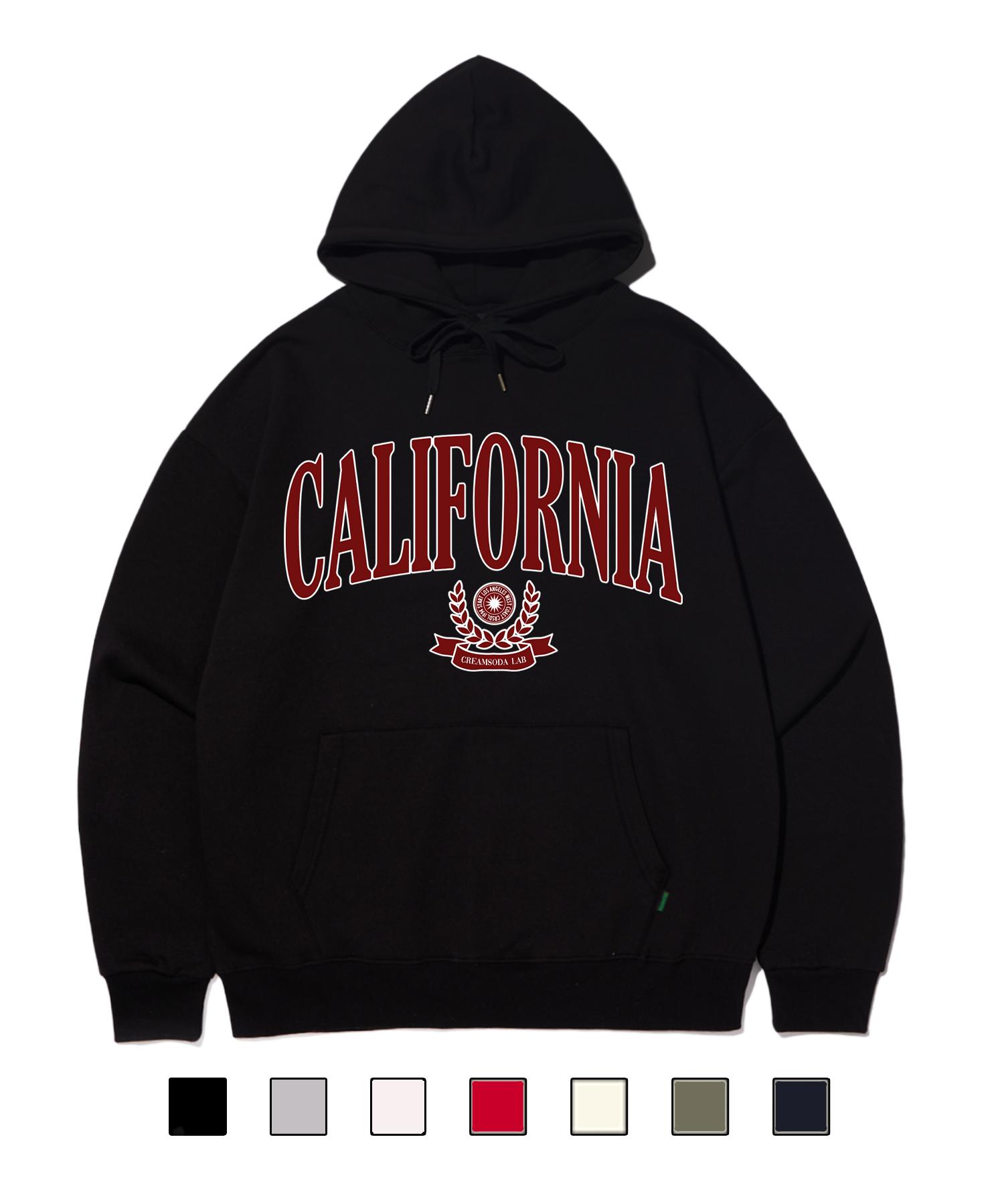 Cream Soda Lab Crsdel California Hoodie Black (Fleece-Lined Or Non-Fleece-Lined) M