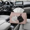 2D Flat 1pc Whimsical Artistic Animal Tissue Box Multifunctional, Cats Embrace Illustration Suitable for Home, Parties, And Car Decoration. This Decor
