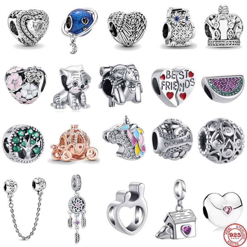 Noua bandă cu inimi strălucitoare nivelate, lanț de siguranță, mărgele, se potrivește cu brelocuri originale, brățară din argint 925 pentru femei, bijuterii de modă