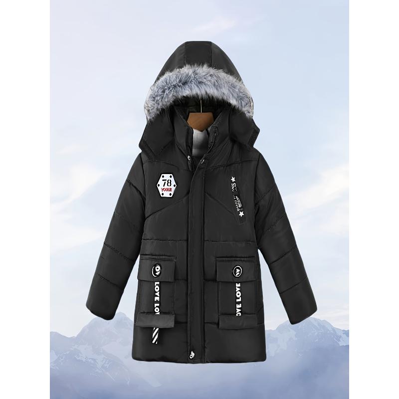 Children's Winter Jacket Boys Hooded Cotton Wear Snow Warm Jacket Coat for Kids Overcoat Clothing