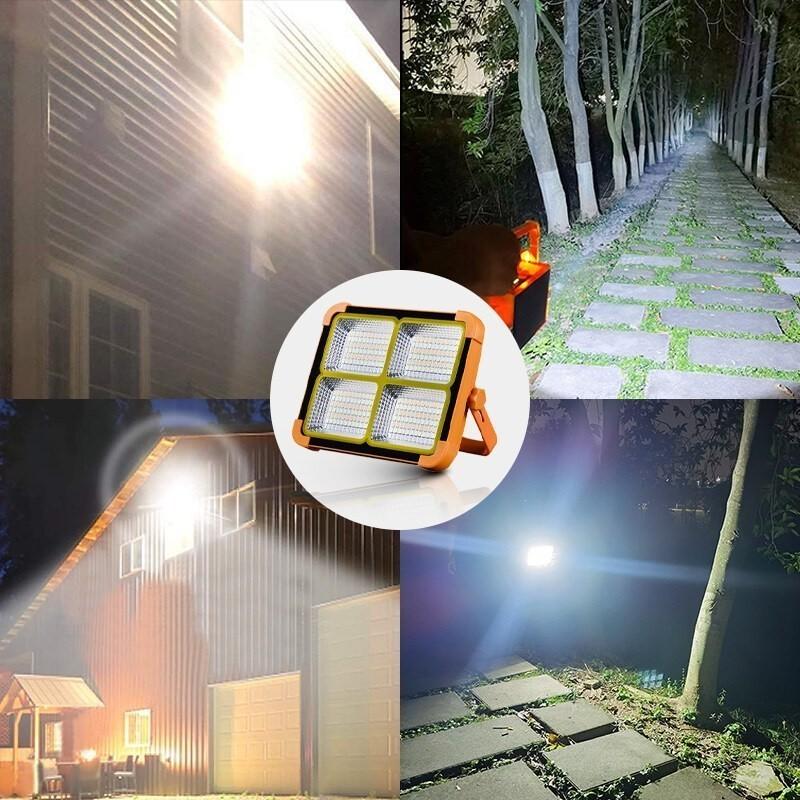 220 LED Portable LED Work Light USB Rechargeable Solar Work Lights COB Floodlight Magnetic Lantern Emergency Light