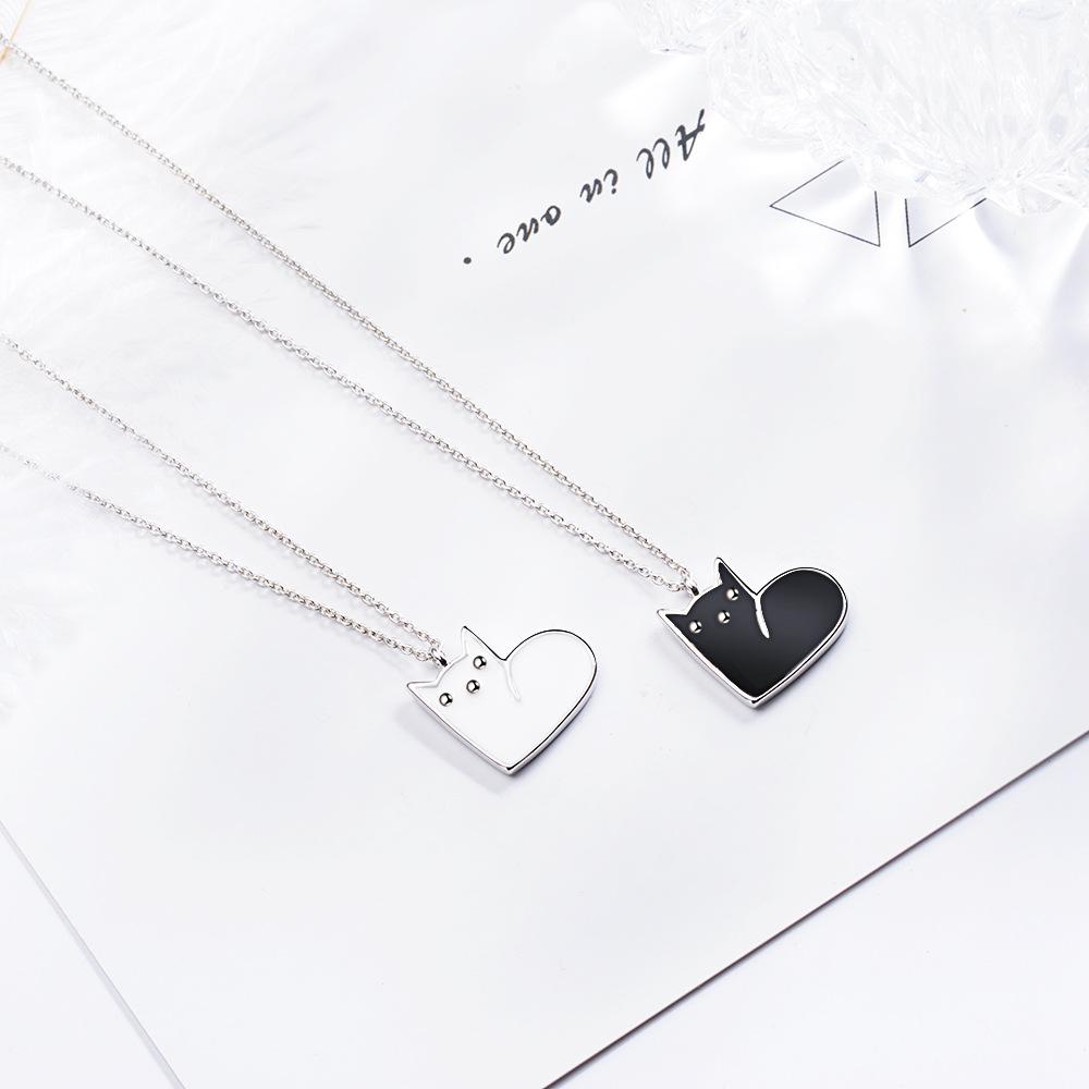 Temperament Fashion Necklace Pendant Female Cute Cat Set of Chains Sweet Collarbone Chain Female Necklace Gift for Girlfriends