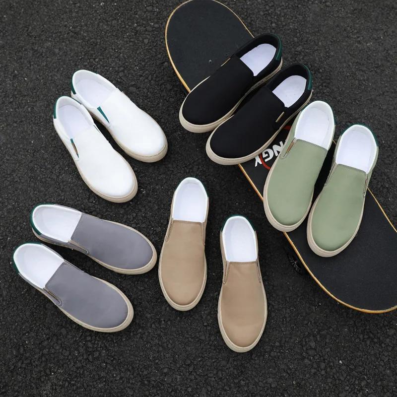 Spring Men's Canvas Shoes Ice Silk Mens Casual Shoes Breathable Lazy Slip On Vulcanized Shoes Trendy Hot Footwear Erkek Ayakkabı