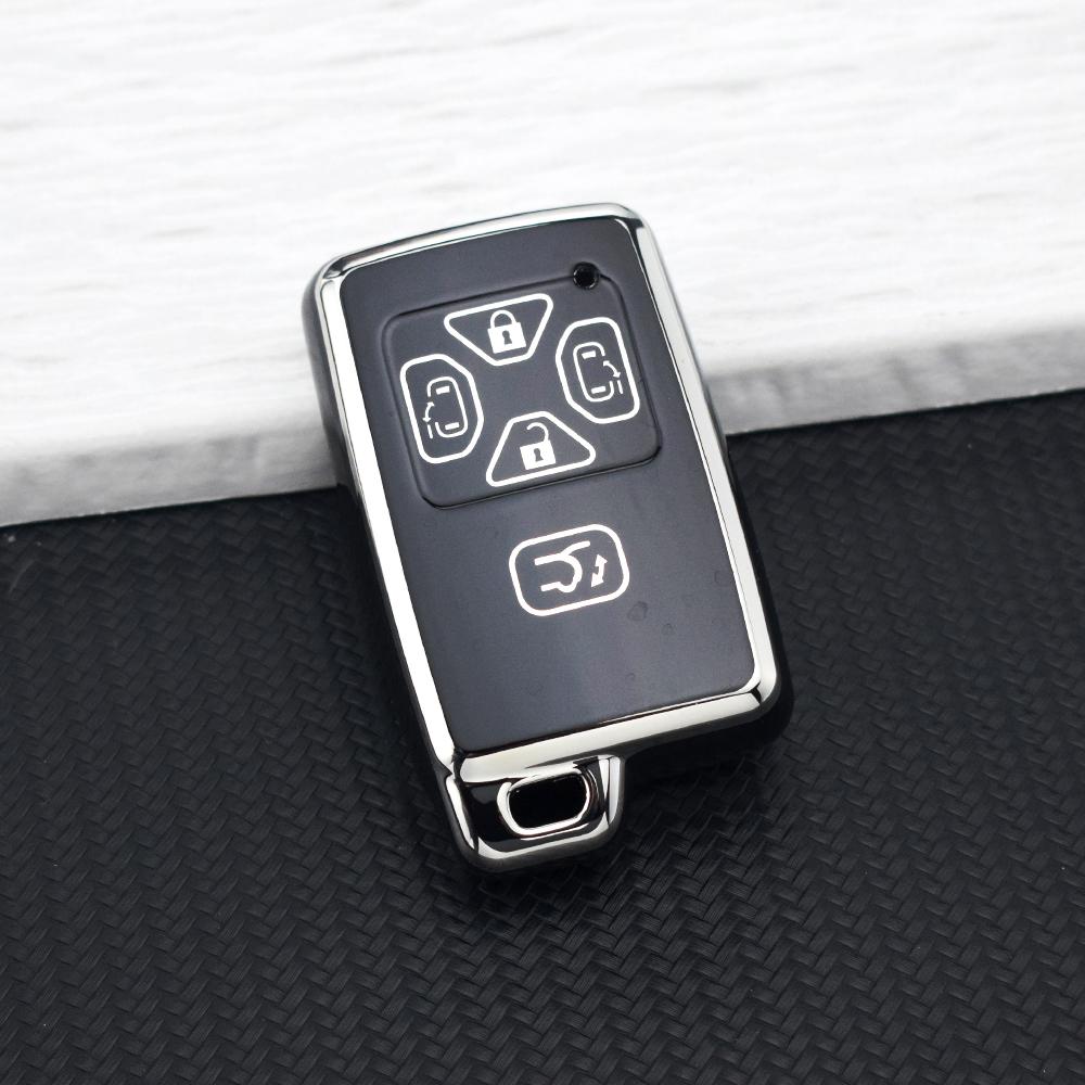Soft TPU Silvery Car Key Casefor Toyota Alphard Vellfire Previa Estima Isis Noah Voxy 4/5 Buttons Cover Key Chain Protector