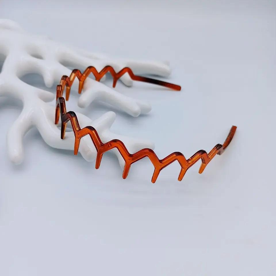 Acetic Acid Headband Comb Tooth Hair Band Women, Retro Wide-brimmed Hairband, Wavy Toothed Hoop, Girls Hair Accessories, Jewelry