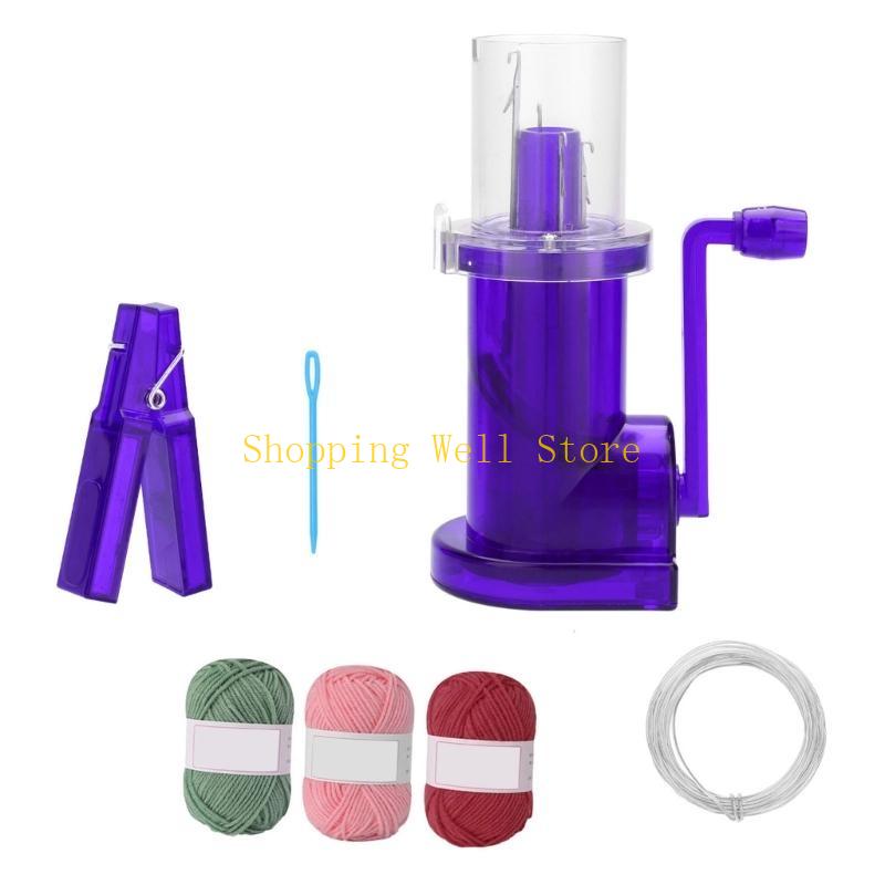 KX4B Hand Cranked Knitting Machine Knitting Mill Machine Manual Cord Knitter With Yarn Needle Cord for Bracelets Braiding