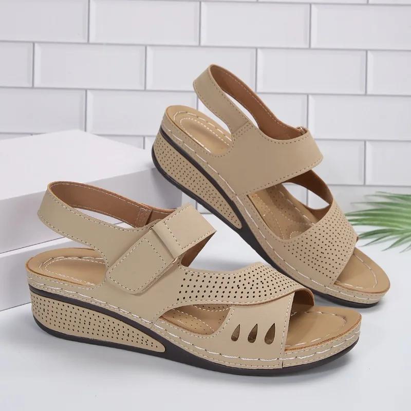 Fashion Summer New Women's Ankle Strap Light Fashion Sandals 2024 New Outdoor Beach Sandals Women's Retro Casual Shoes Zapatos Mujer