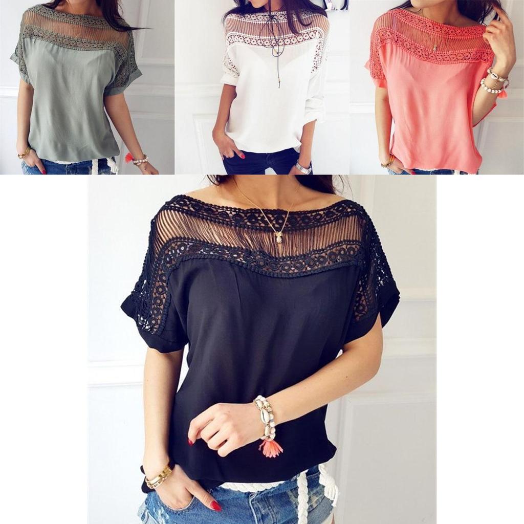 Premium Quality Fashion Women's Casual Loose Tops Blouse Short Sleeve Summer T-shirt