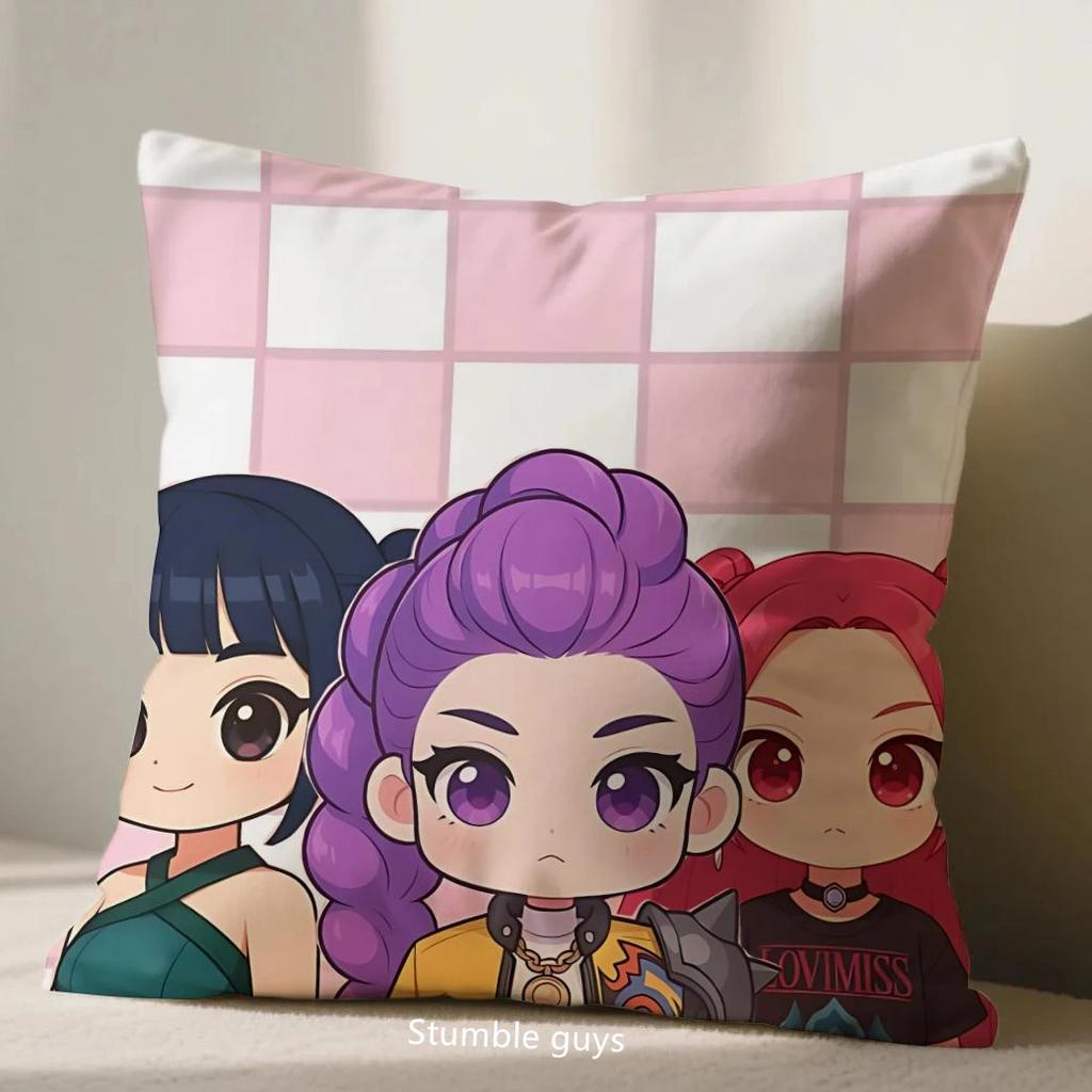 Anime 45x45cm Sofakissenbezug Kpop Dämonenjäger Kissenbezug Weiche Haptik Verbessern Sie Ihren Kpop-Wohnstil