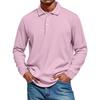 Men's Casual Style Solid Color Loose  Shirt Long-sleeved Top
