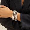 Fashionable Gold/Silver Beaded Chain Bracelet Fashionable Chain Bracelet Simple Beaded Wrist Chain for Style Enthusiasts