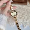 Minimalist Octagonal Rhinestone Dial Ladies Quartz Watch Thin Metal Bangle Elegant Daily Wrist Watch