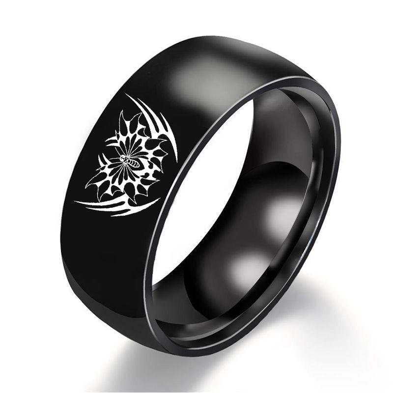 

Fashion Stainless Steel Spider Ring for Men Women 8MM Wide Finger Rings 2025 Hip Hop Punk Birthday Gift for Lover Friend 13 чорний