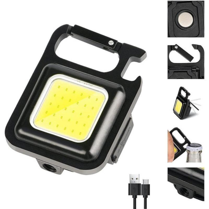 NOVÁ 2/1ks Mini LED svítilna Pracovní svítilna 4 režimy svícení 2000 lumenů přenosná kapesní svítilna Klíčenky USB dobíjecí venkovní kemping Malá svítilna