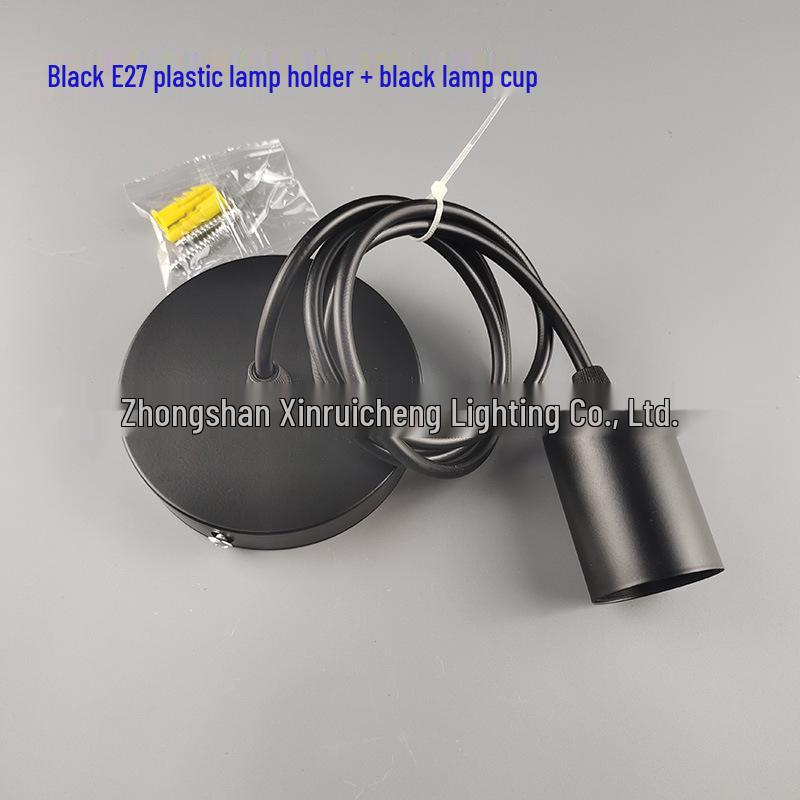 E27 Screw Base Lamp Holder with Ceiling Plate and Power Cord for DIY Hanging Lanterns