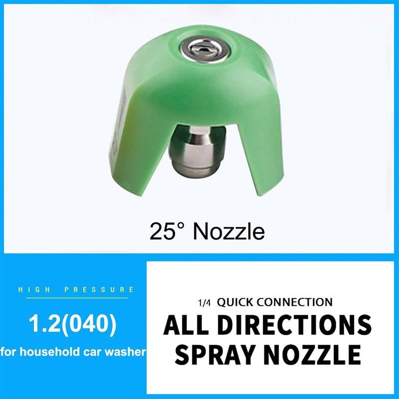 High-Pressure Car Washing Water Gun Washer Sprayer Nozzle Tip with 1/4" Inch Fitting Male Thread 0 15 25 40 Degree Water Jet