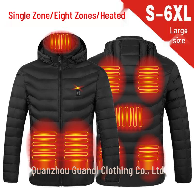 Veste en coton chauffante unisexe avec double contrôle intelligent, chauffage 11 zones, technologie portable, grande taille disponible