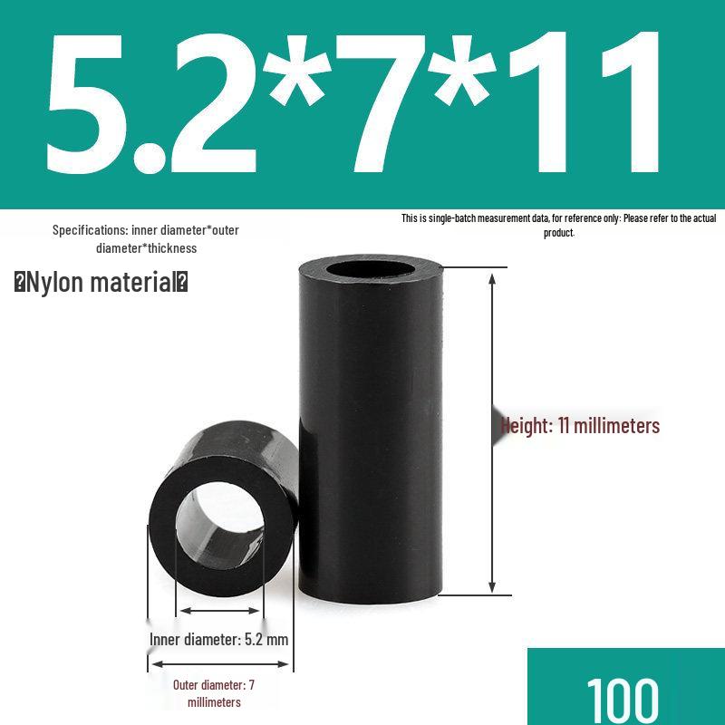 Nylon Wear-Resistant Hollow Cylindrical Spacer Sleeve and Bearing Bushing