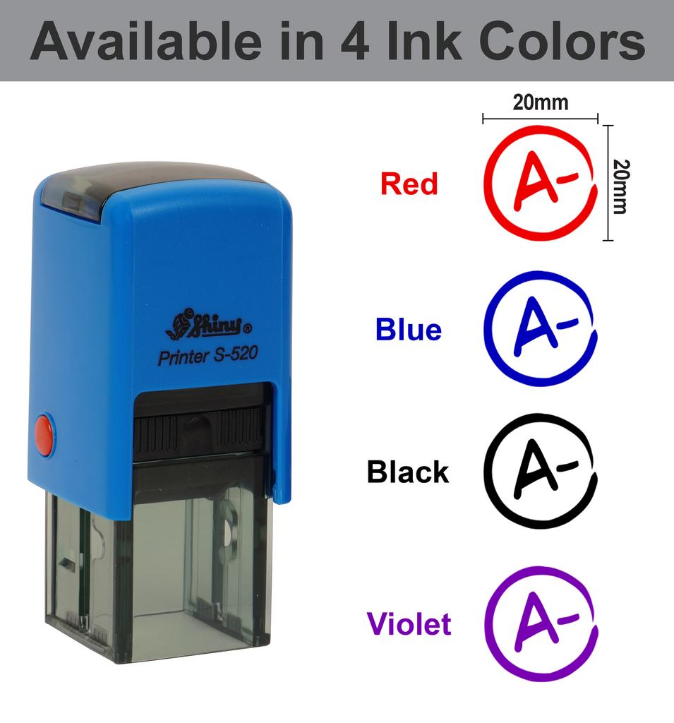 Printtoo Teachers  Stamp  Grade A Minus Self,Inking Rubber  Stamp  Motivation Encouragement Review Messages Grading For Homework School Classroom -