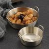 Korean Thicken 304 Steel Snack Plate Dish with Double Handle Multifunctional Sauce Bowl Fruit Dining Plate Kitchen Tableware Tools