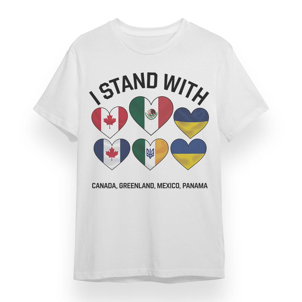 

Men s Plus Size T-shirt With I Stand With Graphic Unisex White 100% Cotton Tee 4XL