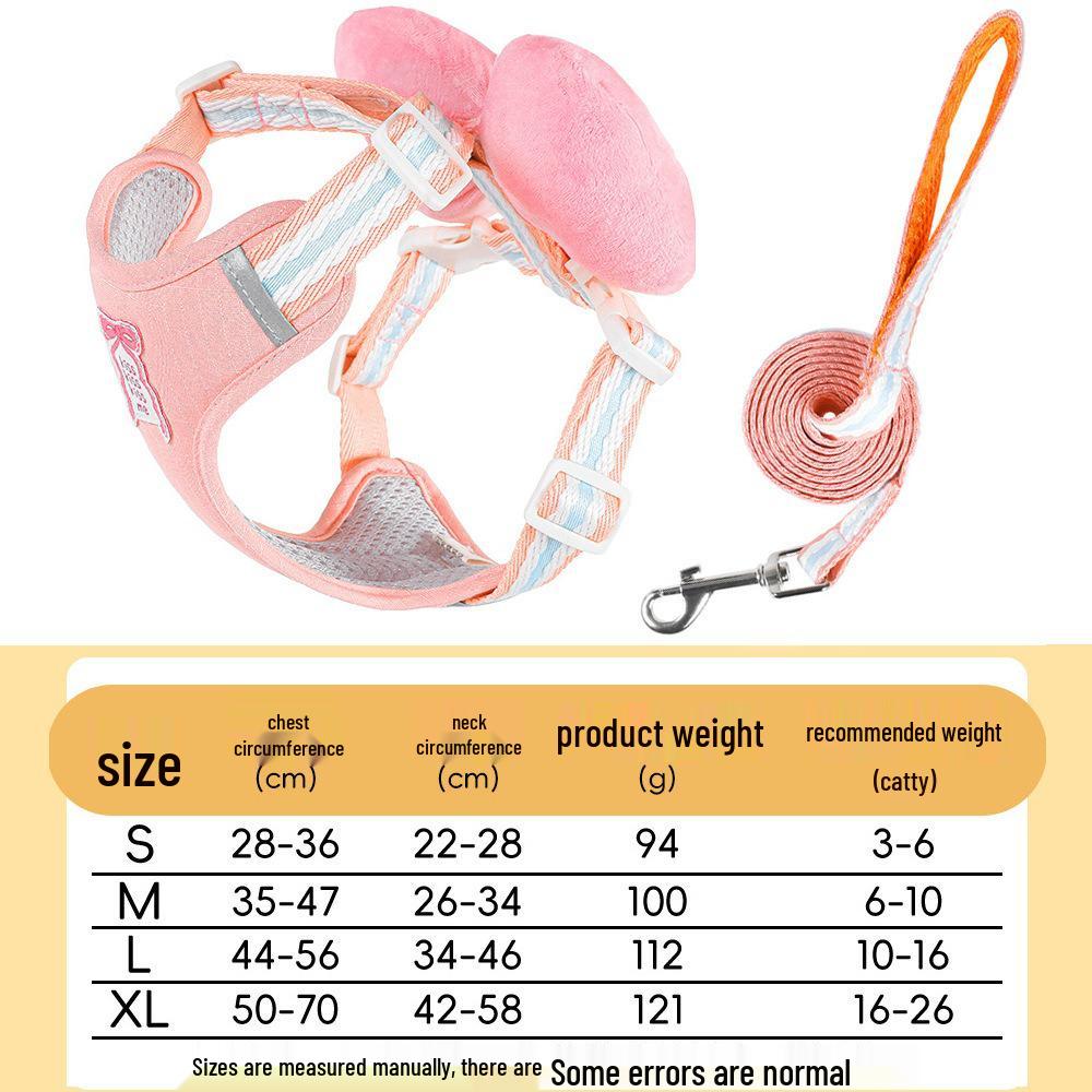 Reflective Vest-Style Pet Harness and Leash Combo