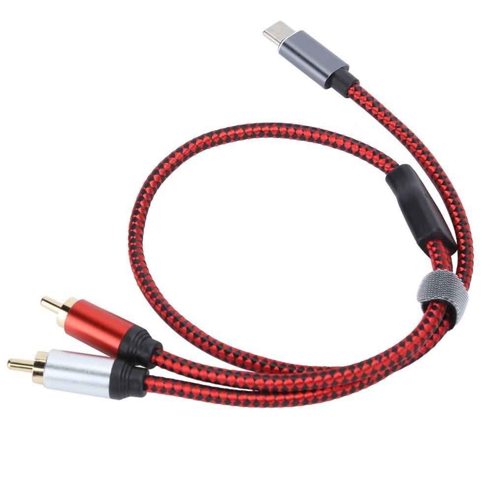 Plug and Play Type C Male To 2RCA Male Audio Cable Male To Male Y Splitter Cable Phone Sound