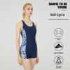 Women's Chlorine-Resistant Lycra One-Piece Swimsuit with Chest Pads - Slimming, Tummy-Concealing, Professional Racing Style