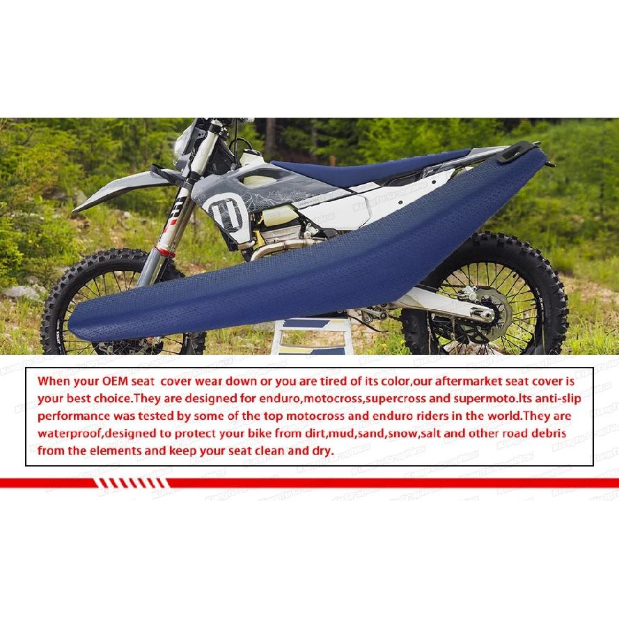 Dirt Bike Seat Cover Rubber for Husqvarna 2023-2024 TC FC TX FX 125 250 350 450 / 2024 TE FE 150 250 300 350 450 501, Blue Grey