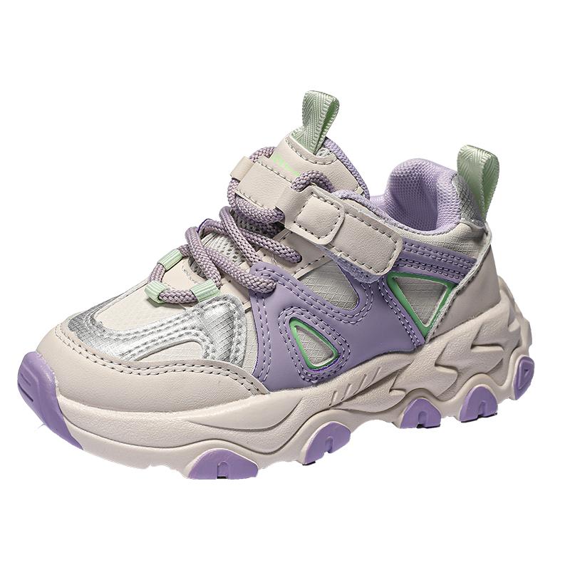 

Детские кроссовки, новая модная спортивная обувь для девочек, кроссовки для бега с большой мягкой подошвой 26 фиолетовый