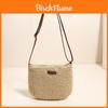 Modische neue Stroh gewebte Tasche mit Einzel-Schultergurt und Reißverschluss Perfekt für den Strandurlaub Erhältlich in Khaki und Beige Farben