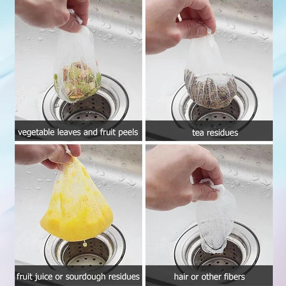200 Sink Strainer Mesh Bags for Sink Drain Strainer,Anti-Clogging Disposable Drain Dovers Net Filter Sink Trash Catcher Bags