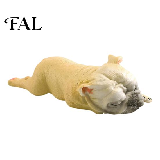 Handcrafted Dog Figurine Simulated Sleeping Model, Realistic Lying French Bulldog Figurine, Mini Small Desk Accessory PVC Animal Educational I