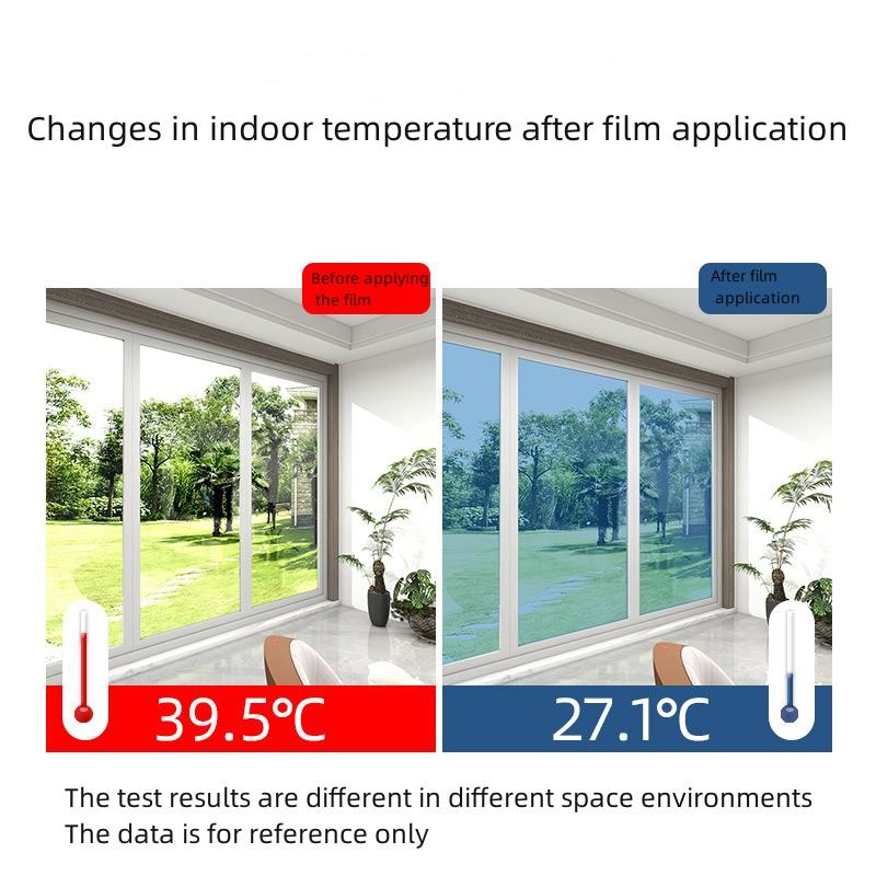 Värmeisoleringsfilm Glas Solskyddsfilm Självhäftande Anti-tittande Enkla klagomål Perspektivfilm