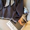2025 Autumn/Winter Stylish Knit Cardigan with POLO Collar & Silk Scarf Bow Tie for Women