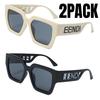 2PACK New Square Luxury Hollowed Oversized Punk Sunglasses Women Retro Square Sun Glasses Men Lady Outdoor Travel Glasses