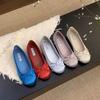 Evening Wind Gentle Butterfly Ladyshoes Ballet Flats French Retro Soft Sole Spring and Summer 2025 New Satin Single Shoes