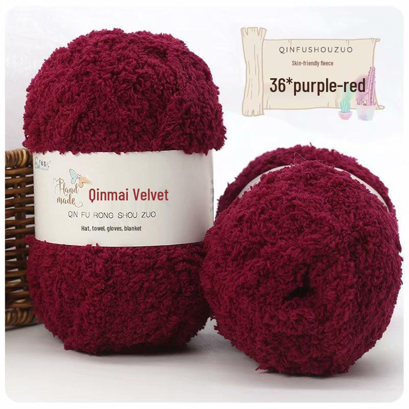 50g Fluffy Coral Velvet Yarn: Skin-Friendly, 3-Strand for DIY Knitting, Hand-Knitted Scarves & Crafts