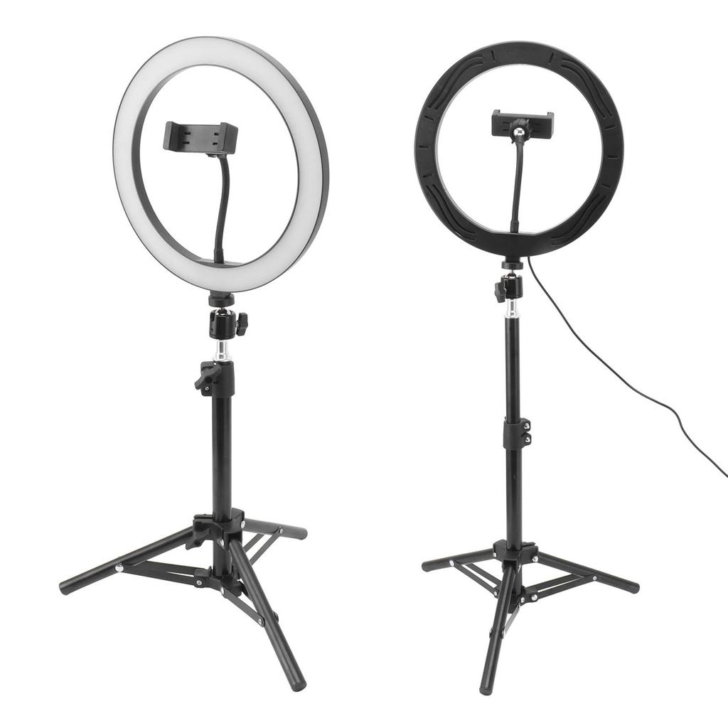 26cm Selfie Ring Light High Brightness USB Rechargable LED Rim Lamp with Adjustable Tripod Stand for Live Stream