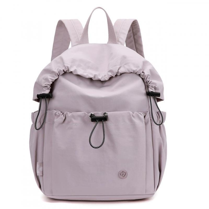 Schoolbag Japanese pleated drawstring design backpack women's large capacity lightweight travel backpack leisure commuter student schoolbag