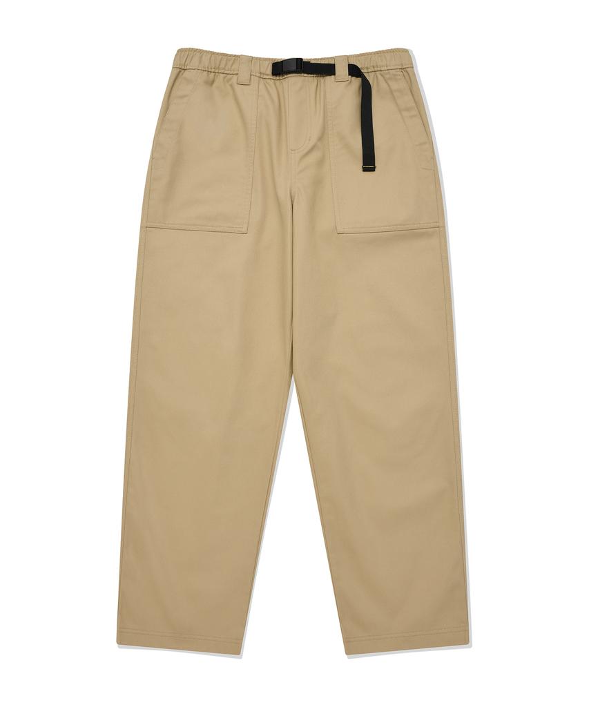 WACKY WILLY Webbing Belt Cotton Pants Beige
