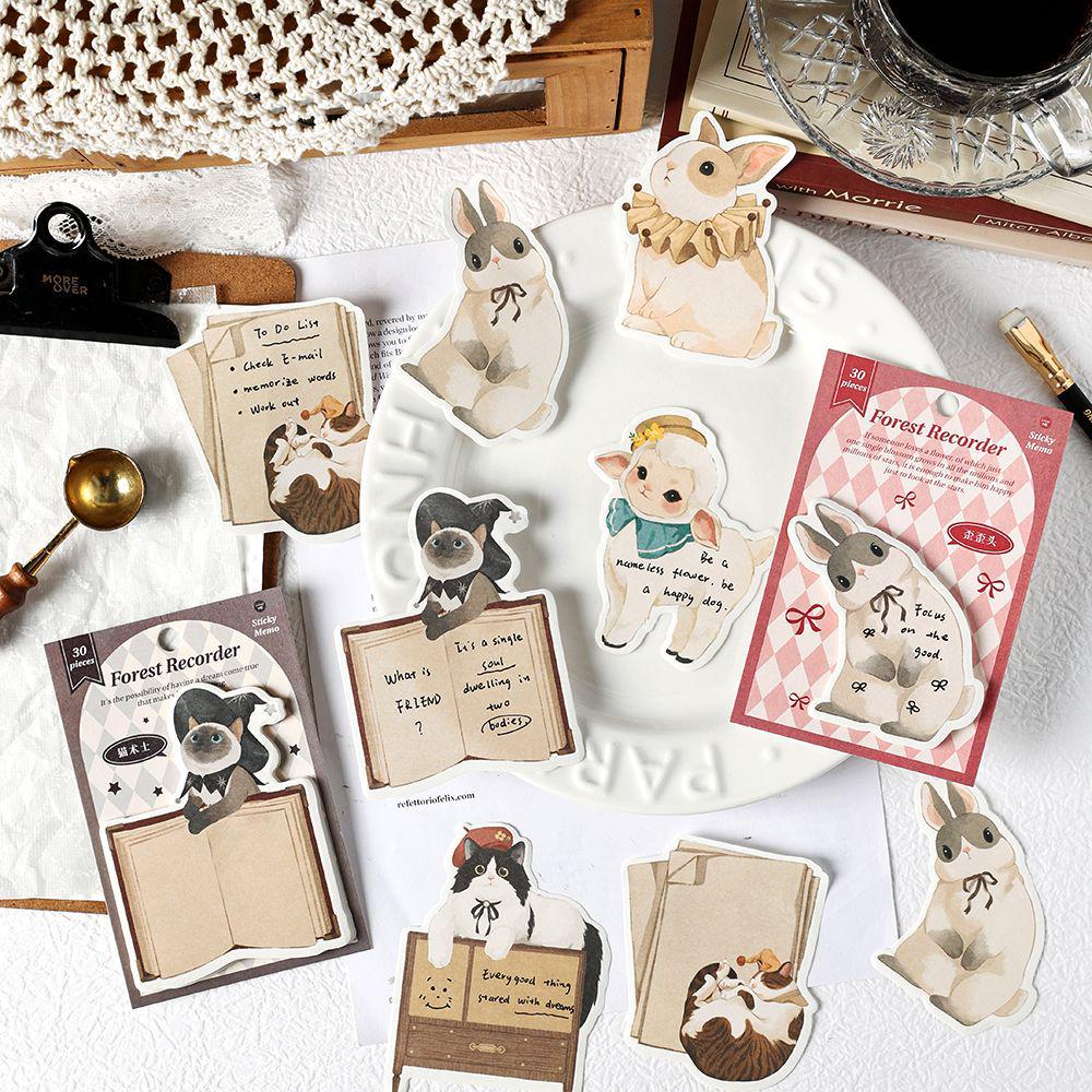 Infeel.Me Cute Forest Recorder Sticky Notes - Cartoon Check-in Planner for Students