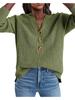 Autumn Winter Women's Button Front Knitted Pullover V Neck Sweater Long Sleeved Knitwear Luxurious Relaxed-fit Slimming and Versatile Top
